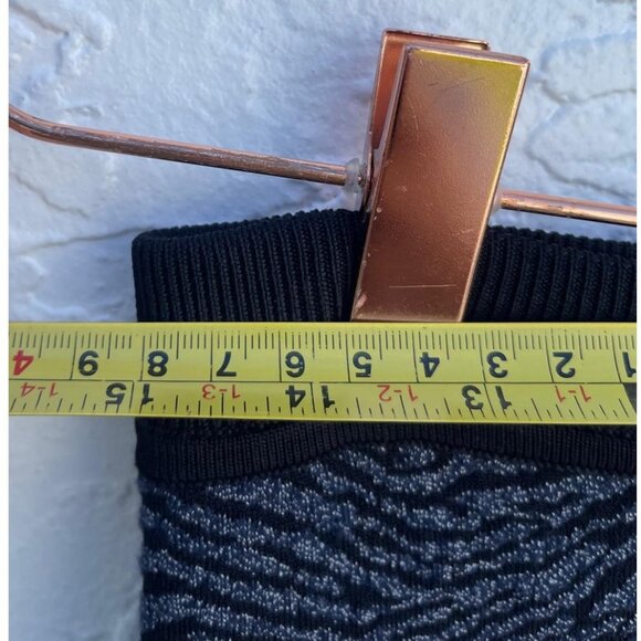 ALC Womens Shimmered Pleated Knitted Mini Skirt Black Sz Medium - Picture 2 of 6